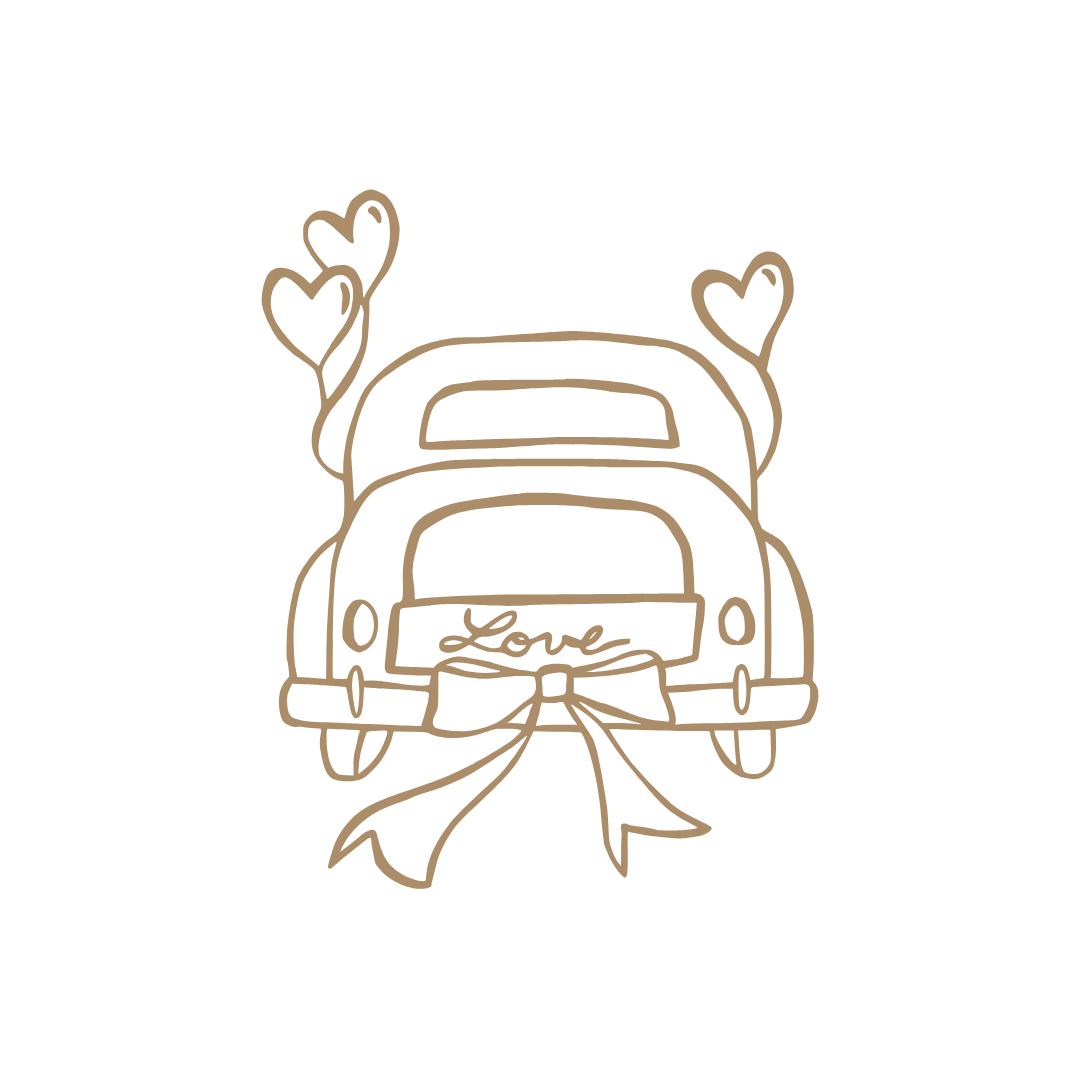 Dessin d'une voiture des mariés