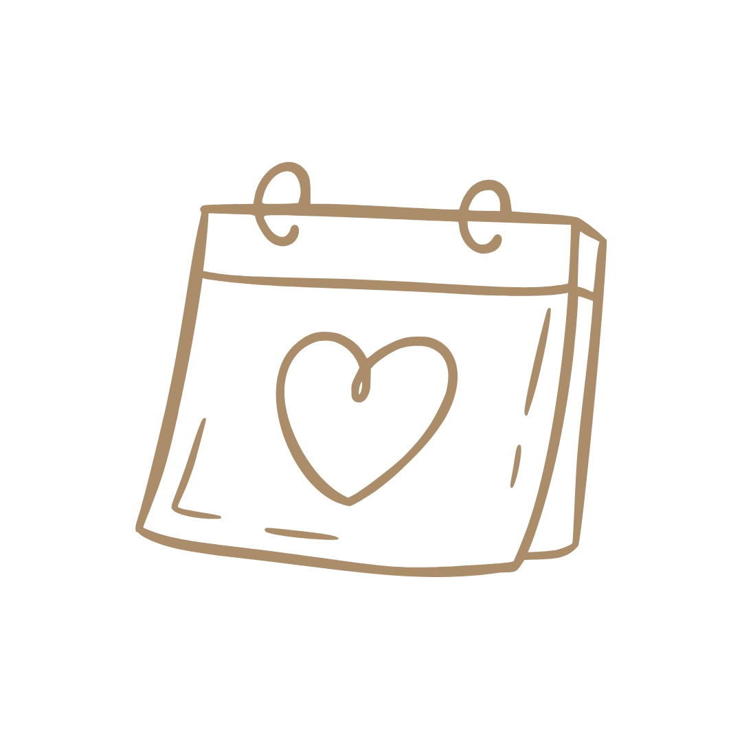 Dessin d'un calendrier avec un coeur